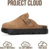 imageProject Cloud Chunky Kids Clogs  100 Genuine Leather Clogs for Kids with Cork Footbed amp Arch Support  NonSlip Mules amp Sandals for Girls Footwear Little BentonChunkyTan Suede