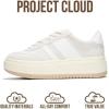 imageProject Cloud Fashion Platform Sneakers for Kids 2026  Lightweight Memory Foam Insole Kids Shoes  Durable amp NonSlip Lace up Trendy Platform Kids Sneakers Little NitaOffwhite