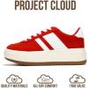 imageProject Cloud Fashion Platform Sneakers for Kids 2026  Lightweight Memory Foam Insole Kids Shoes  Durable amp NonSlip Lace up Trendy Platform Kids Sneakers Little NitaRed