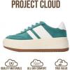 imageProject Cloud Fashion Platform Sneakers for Kids 2026  Lightweight Memory Foam Insole Kids Shoes  Durable amp NonSlip Lace up Trendy Platform Kids Sneakers Little NitaForest Green