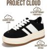imageProject Cloud Fashion Platform Sneakers for Kids 2026  Lightweight Memory Foam Insole Kids Shoes  Durable amp NonSlip Lace up Trendy Platform Kids Sneakers Little NitaBlack