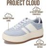 imageProject Cloud Fashion Platform Sneakers for Kids 2026  Lightweight Memory Foam Insole Kids Shoes  Durable amp NonSlip Lace up Trendy Platform Kids Sneakers Little NitaSky Blue