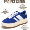 imageProject Cloud Fashion Platform Sneakers for Kids 2026  Lightweight Memory Foam Insole Kids Shoes  Durable amp NonSlip Lace up Trendy Platform Kids Sneakers Little NitaBlue