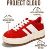 imageProject Cloud Fashion Platform Sneakers for Kids 2026  Lightweight Memory Foam Insole Kids Shoes  Durable amp NonSlip Lace up Trendy Platform Kids Sneakers Little NitaRed