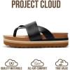 imageProject Cloud Fashion Womens Sandals  Memory Foam Insole and Comfortable Platform Sandals for Women  Lightweight and Nonslip Perfect Beach SlidesBlack Thong