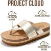 imageProject Cloud Fashion Womens Sandals  Memory Foam Insole and Comfortable Platform Sandals for Women  Lightweight and Nonslip Perfect Beach SlidesGold Thong