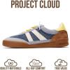 imageProject Cloud Genuine Leather Casual Sneakers for Women  Memory Foam Insoles LaceUp Womens Shoes amp Lightweight Womens Fashion Sneakers  NonSlip Shoes for Women Footwear VerdyBlue Suede