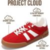 imageProject Cloud Genuine Leather Casual Sneakers for Women  Memory Foam Insoles LaceUp Womens Shoes amp Lightweight Womens Fashion Sneakers  NonSlip Shoes for Women Footwear VerdyRed
