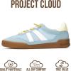 imageProject Cloud Genuine Leather Casual Sneakers for Women  Memory Foam Insoles LaceUp Womens Shoes amp Lightweight Womens Fashion Sneakers  NonSlip Shoes for Women Footwear VerdyBlue