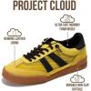 imageProject Cloud Genuine Leather Casual Sneakers for Women  Memory Foam Insoles LaceUp Womens Shoes amp Lightweight Womens Fashion Sneakers  NonSlip Shoes for Women Footwear VerdyYellow Suede