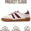 imageProject Cloud Genuine Leather Casual Sneakers for Women  Memory Foam Insoles LaceUp Womens Shoes amp Lightweight Womens Fashion Sneakers  NonSlip Shoes for Women Footwear VerdyBurgundy Suede