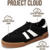 imageProject Cloud Genuine Leather Casual Sneakers for Women  Memory Foam Insoles LaceUp Womens Shoes amp Lightweight Womens Fashion Sneakers  NonSlip Shoes for Women Footwear VerdyBlack