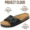 imageProject Cloud Genuine Leather Sandals Women Dressy Summer Beach Essentials  Flip Flops amp Slides with Memory Foam Insole Womens Sandals Comfortable FootwearBlack