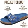 imageProject Cloud Genuine Leather Sandals Women Dressy Summer Beach Essentials  Flip Flops amp Slides with Memory Foam Insole Womens Sandals Comfortable FootwearCobalt