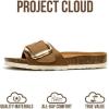 imageProject Cloud Genuine Leather Sandals Women Dressy Summer Beach Essentials  Flip Flops amp Slides with Memory Foam Insole Womens Sandals Comfortable FootwearCognacbigger Buckle