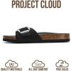 imageProject Cloud Genuine Leather Sandals Women Dressy Summer Beach Essentials  Flip Flops amp Slides with Memory Foam Insole Womens Sandals Comfortable FootwearBlack Leather
