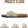imageProject Cloud Genuine Leather Sandals Women Dressy Summer Beach Essentials  Flip Flops amp Slides with Memory Foam Insole Womens Sandals Comfortable FootwearPistachio