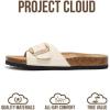 imageProject Cloud Genuine Leather Sandals Women Dressy Summer Beach Essentials  Flip Flops amp Slides with Memory Foam Insole Womens Sandals Comfortable FootwearCream
