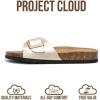 imageProject Cloud Genuine Leather Sandals Women Dressy Summer Beach Essentials  Flip Flops amp Slides with Memory Foam Insole Womens Sandals Comfortable FootwearLight Gold