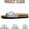 imageProject Cloud Genuine Leather Sandals Women Dressy Summer Beach Essentials  Flip Flops amp Slides with Memory Foam Insole Womens Sandals Comfortable FootwearGreybigger Buckle