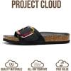 imageProject Cloud Genuine Leather Sandals Women Dressy Summer Beach Essentials  Flip Flops amp Slides with Memory Foam Insole Womens Sandals Comfortable FootwearBlackmattebigger Buckle