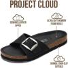 imageProject Cloud Genuine Leather Sandals Women Dressy Summer Beach Essentials  Flip Flops amp Slides with Memory Foam Insole Womens Sandals Comfortable FootwearBlack Leather