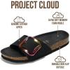 imageProject Cloud Genuine Leather Sandals Women Dressy Summer Beach Essentials  Flip Flops amp Slides with Memory Foam Insole Womens Sandals Comfortable FootwearBlackmattebigger Buckle