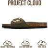 imageProject Cloud Genuine Leather Sandals Women Dressy Summer Beach Essentials  Flip Flops amp Slides with Memory Foam Insole Womens Sandals Comfortable FootwearOlive Distressed