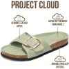 imageProject Cloud Genuine Leather Sandals Women Dressy Summer Beach Essentials  Flip Flops amp Slides with Memory Foam Insole Womens Sandals Comfortable FootwearPistachio