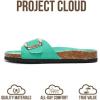 imageProject Cloud Genuine Leather Sandals Women Dressy Summer Beach Essentials  Flip Flops amp Slides with Memory Foam Insole Womens Sandals Comfortable FootwearAqua