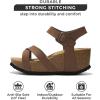 imageProject Cloud Genuine Leather Wedge Sandals for Women 2025  Womens Sandals amp Wedges with Memory Foam Insole amp Cork Footbed  Platform Wedges Women Footwear CabanaTan
