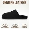 imageProject Cloud Mens Slippers 100 Genuine Leather and Genuine Shearling Lining  House Slippers for Men with Memory Foam Insole  Lightweight amp Non Slip Mens House ShoesBlack Scuff