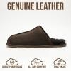 imageProject Cloud Mens Slippers 100 Genuine Leather and Genuine Shearling Lining  House Slippers for Men with Memory Foam Insole  Lightweight amp Non Slip Mens House ShoesChocolate Scuff