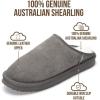 imageProject Cloud Mens Slippers 100 Genuine Leather and Genuine Shearling Lining  House Slippers for Men with Memory Foam Insole  Lightweight amp Non Slip Mens House ShoesGrey Suede