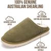 imageProject Cloud Mens Slippers 100 Genuine Leather and Genuine Shearling Lining  House Slippers for Men with Memory Foam Insole  Lightweight amp Non Slip Mens House ShoesOlive Suede