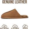 imageProject Cloud Mens Slippers 100 Genuine Leather and Genuine Shearling Lining  House Slippers for Men with Memory Foam Insole  Lightweight amp Non Slip Mens House ShoesScotch Suede Scuff