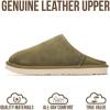 imageProject Cloud Mens Slippers 100 Genuine Leather and Genuine Shearling Lining  House Slippers for Men with Memory Foam Insole  Lightweight amp Non Slip Mens House ShoesOlive Suede