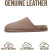 imageProject Cloud Mens Slippers 100 Genuine Leather and Genuine Shearling Lining  House Slippers for Men with Memory Foam Insole  Lightweight amp Non Slip Mens House ShoesTaupe Scuff
