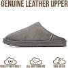 imageProject Cloud Mens Slippers 100 Genuine Leather and Genuine Shearling Lining  House Slippers for Men with Memory Foam Insole  Lightweight amp Non Slip Mens House ShoesGrey Suede