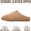 imageProject Cloud Mens Slippers 100 Genuine Leather and Genuine Shearling Lining  House Slippers for Men with Memory Foam Insole  Lightweight amp Non Slip Mens House ShoesChestnut Suede