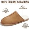 imageProject Cloud Mens Slippers 100 Genuine Leather and Genuine Shearling Lining  House Slippers for Men with Memory Foam Insole  Lightweight amp Non Slip Mens House ShoesChestnut Scuff