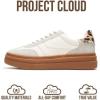 imageProject Cloud Platform Sneakers for Women Footwear  Memory Foam Insole Womens Shoes Lightweight and NonSlip Sole Lace Up Fashion Sneakers for Women 2026 VolleyWhite