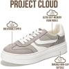 imageProject Cloud Platform Sneakers for Women Footwear  Memory Foam Insole Womens Shoes Lightweight and NonSlip Sole Lace Up Fashion Sneakers for Women 2026 VolleyGrey