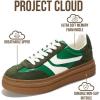 imageProject Cloud Platform Sneakers for Women Footwear  Memory Foam Insole Womens Shoes Lightweight and NonSlip Sole Lace Up Fashion Sneakers for Women 2026 VolleyGreen