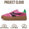 imageProject Cloud Platform Sneakers for Women Footwear  Memory Foam Insole Womens Shoes Lightweight and NonSlip Sole Lace Up Fashion Sneakers for Women 2026 VolleyPink Mult