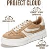 imageProject Cloud Platform Sneakers for Women Footwear  Memory Foam Insole Womens Shoes Lightweight and NonSlip Sole Lace Up Fashion Sneakers for Women 2026 VolleyTan Mult