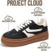 imageProject Cloud Platform Sneakers for Women Footwear  Memory Foam Insole Womens Shoes Lightweight and NonSlip Sole Lace Up Fashion Sneakers for Women 2026 VolleyBlack