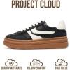 imageProject Cloud Platform Sneakers for Women Footwear  Memory Foam Insole Womens Shoes Lightweight and NonSlip Sole Lace Up Fashion Sneakers for Women 2026 VolleyBlack