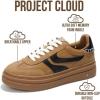 imageProject Cloud Platform Sneakers for Women Footwear  Memory Foam Insole Womens Shoes Lightweight and NonSlip Sole Lace Up Fashion Sneakers for Women 2026 VolleyTan