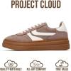 imageProject Cloud Platform Sneakers for Women Footwear  Memory Foam Insole Womens Shoes Lightweight and NonSlip Sole Lace Up Fashion Sneakers for Women 2026 VolleyTaupe Multi